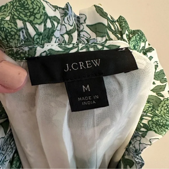 NWT J. Crew Green Blue Floral Maxi Dress Medium - Picture 15 of 15